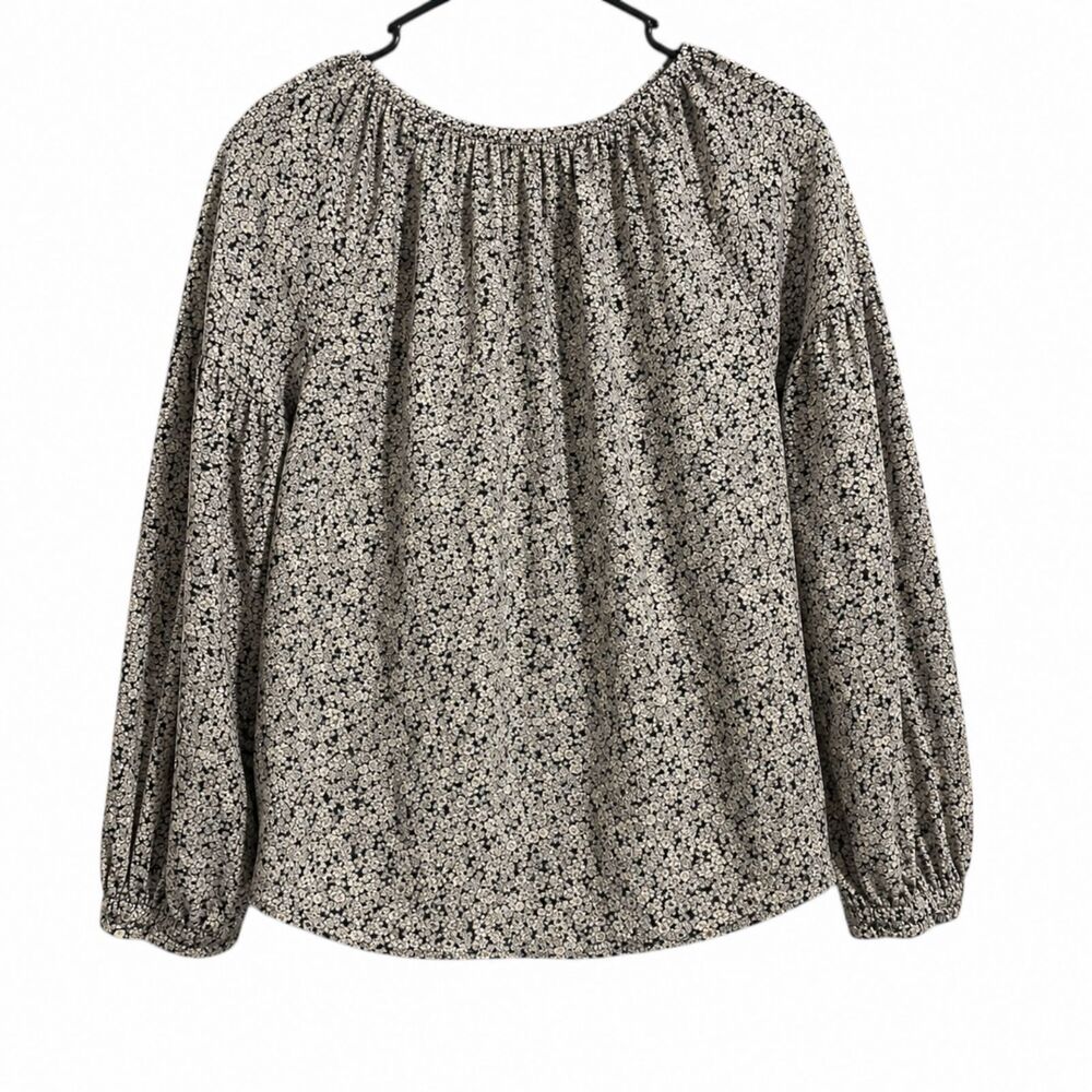 Universal Thread Cream Floral Long Sleeve Peasant Blouse - Picture 3 of 3